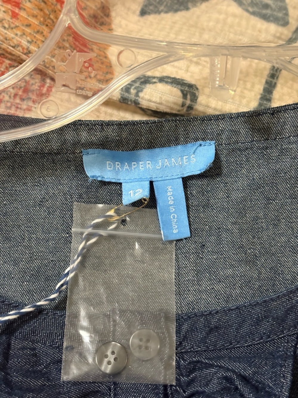 Draper James Indigo Ruffle-Placket Mini Dress - Picture 6 of 9